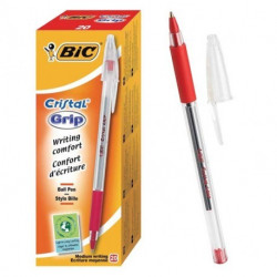  Boite de 20 stylos Bille Cristal Grip Médium BIC 3 Coloris au choix — Synapses Maroc