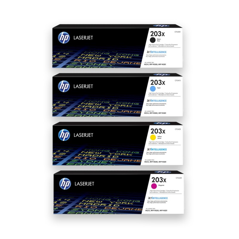 Pack-4-HP-203X-Noir-cyan-jaune-magenta