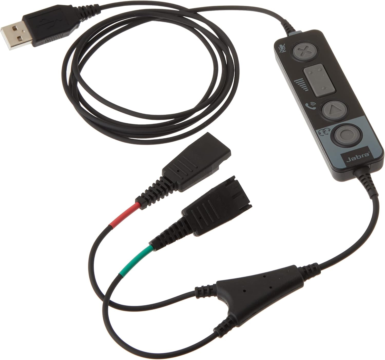  Jabra Link 265 USB with 2 QD Training cable with mute option — Synapses Maroc