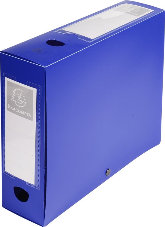  Lot de 10 Boîtes d'archives à pression EXACOMPTA en Polypro Dos 80 mm (Bleu) — Synapses Maroc