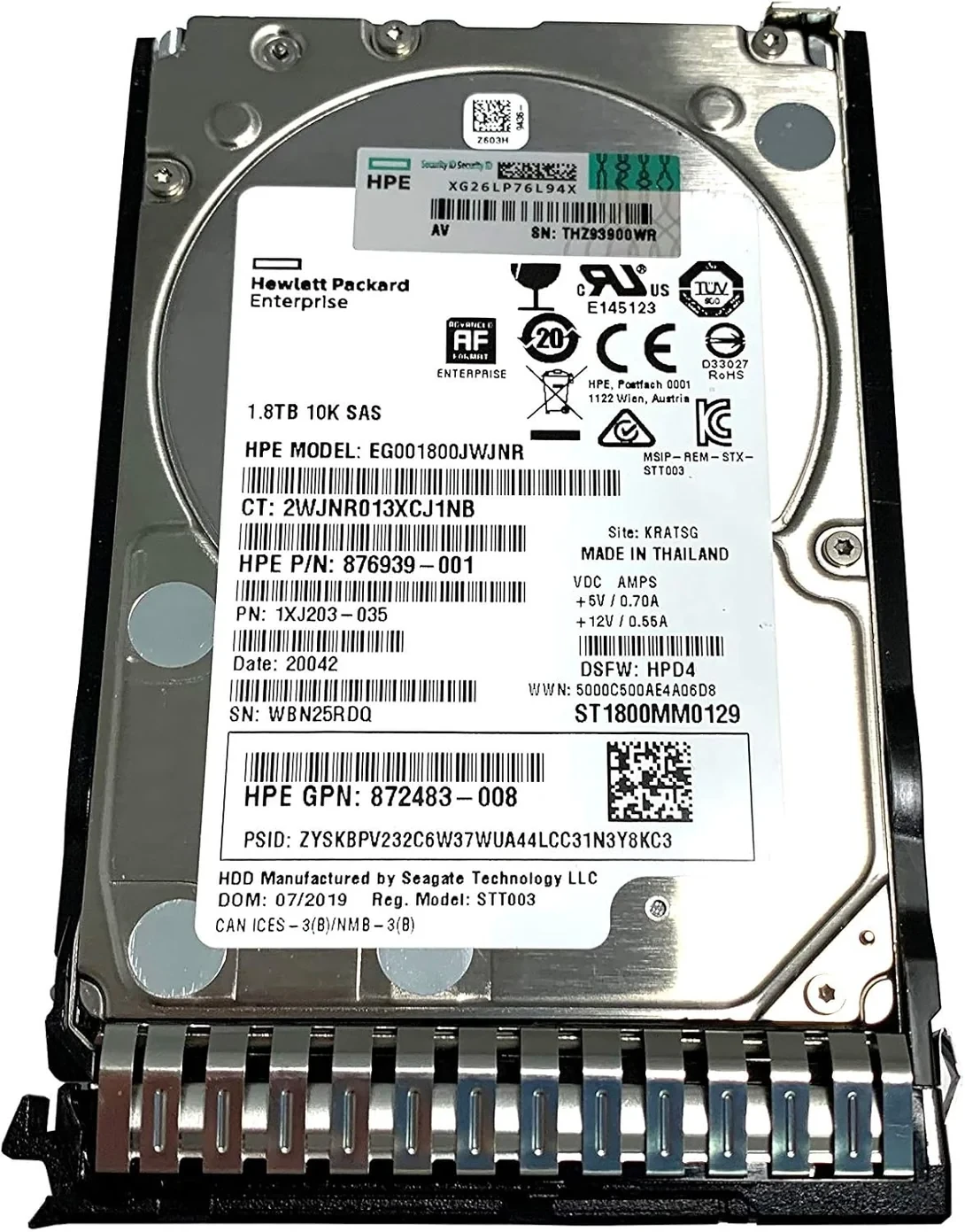  HPE 1.8TB SAS 10K SFF SC 512e DS HDD — Synapses Maroc
