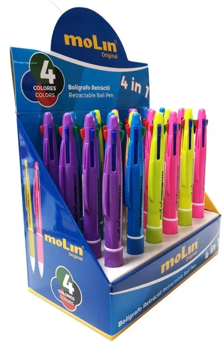  Boite de 25 stylos Bille MOLIN 4 couleurs en 1 — Synapses Maroc