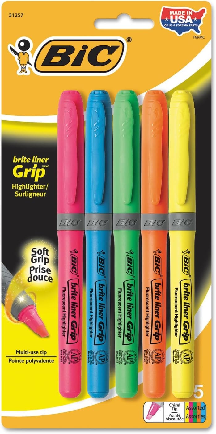 Boite de 10 Surligneurs BIC Brite Liner XL 3 Coloris au choix — Synapses Maroc