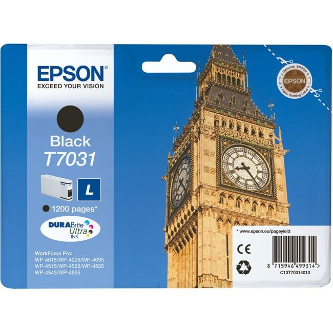Epson Epson Cartouche black  L 1200 pages WF 4015DN/4025/4525DNF — Synapses Maroc