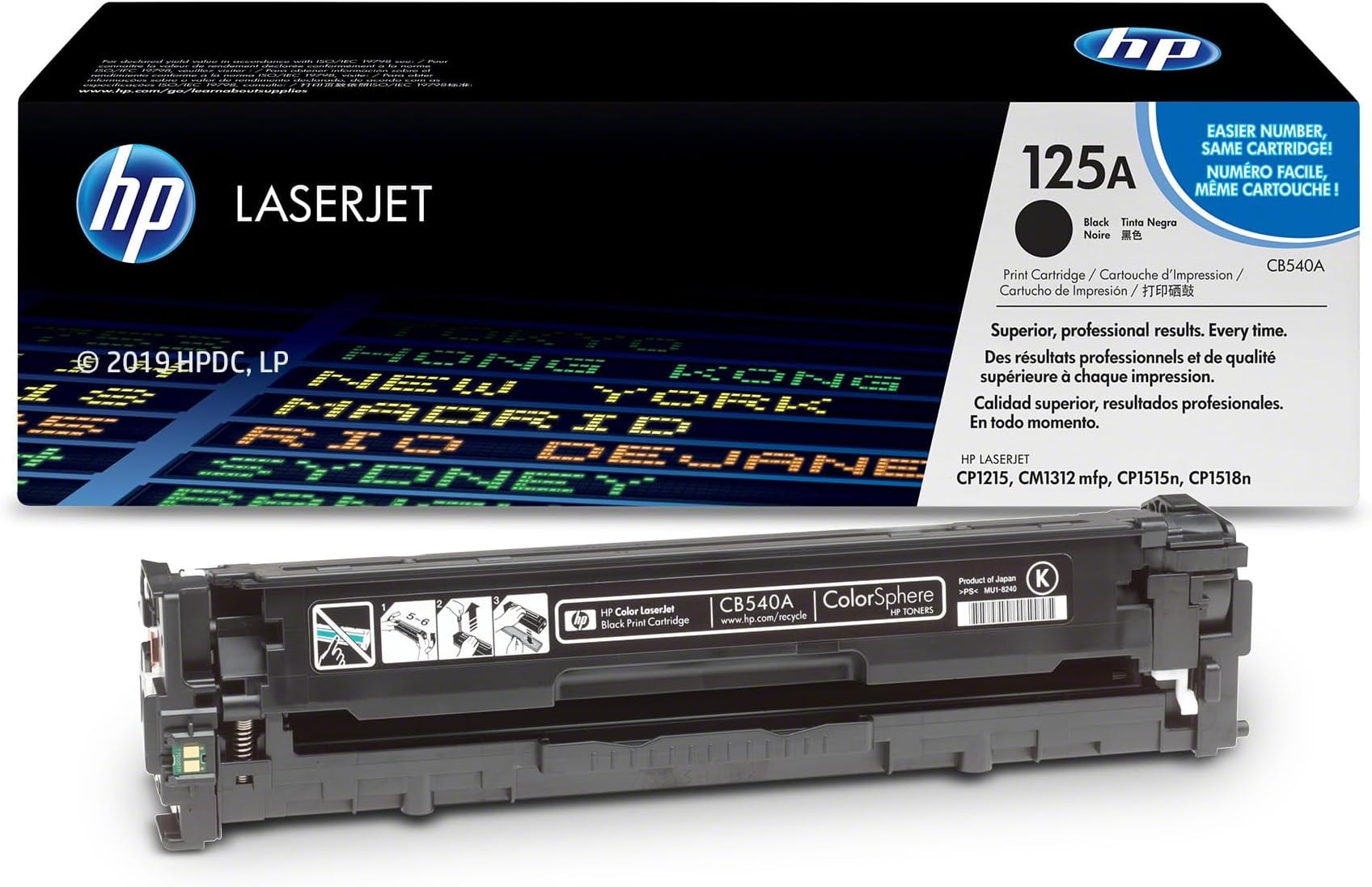 HP HP 125A (CB540A) Black Original Toner Cartridge for HP Color LaserJet CP1215 CP1515 CP1518 CM1312 — Synapses Maroc