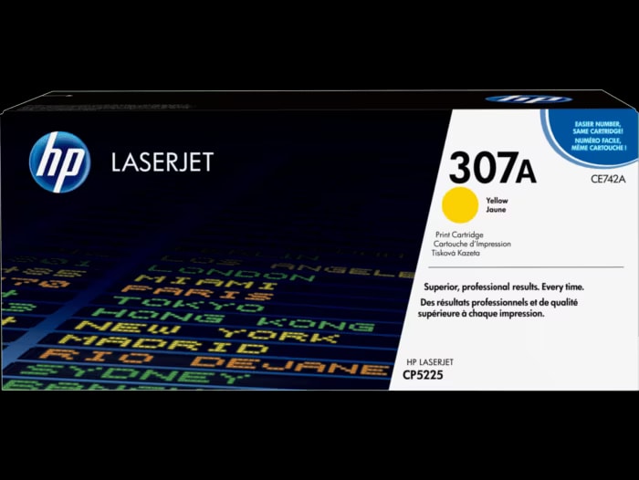 HP HP 307A (CE742A) Yellow Original Toner Cartridge for HP Color LaserJet CP5225 — Synapses Maroc