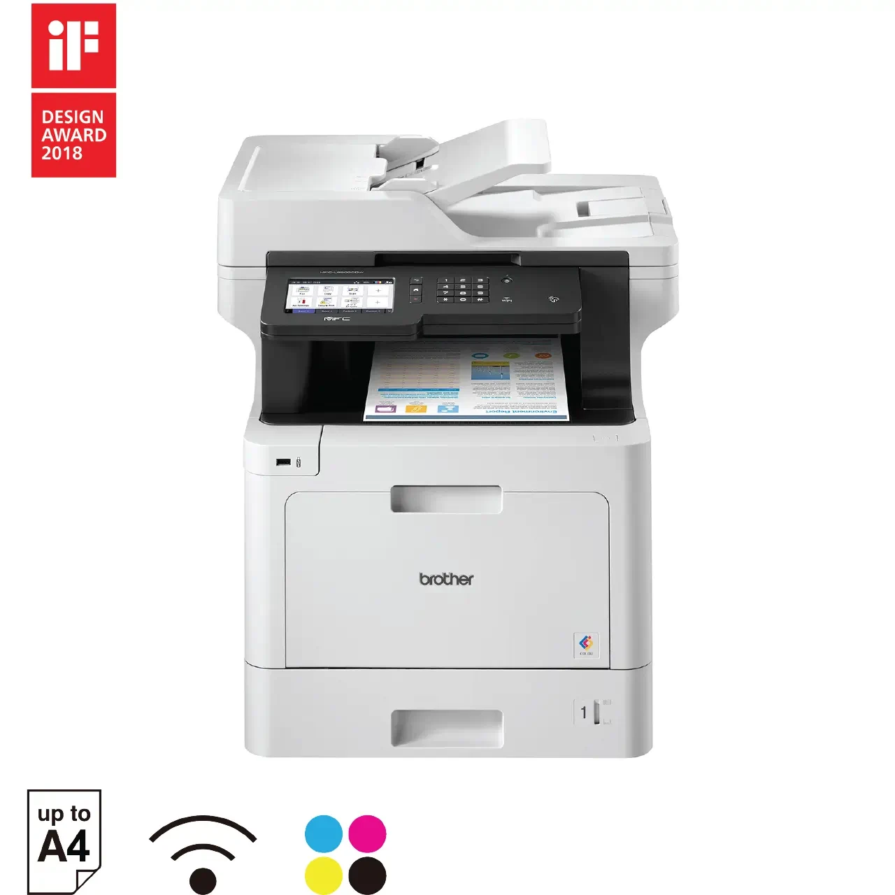  Multifonction 4-en-1 laser couleur avec Réseau Wifi, 31ppm, recto verso, NFC — Synapses Maroc