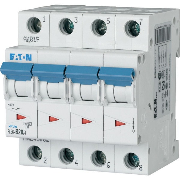 Disjoncteur modulaire 4P C 20A 6KA — Synapses Maroc