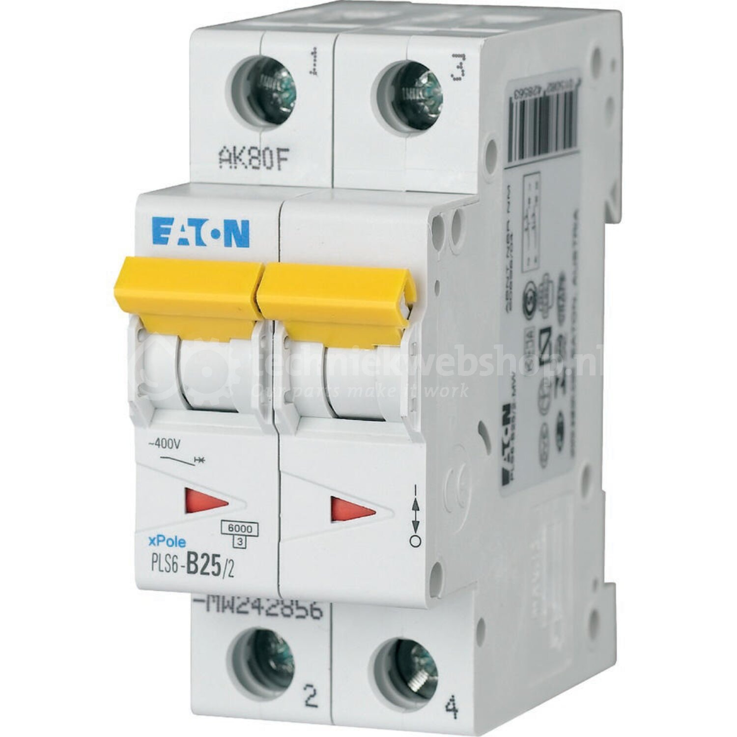 Disjoncteur modulaire 2P C 25A 6KA — Synapses Maroc