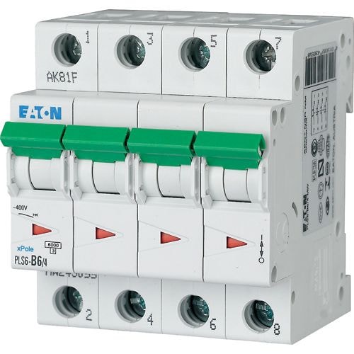 Disjoncteur modulaire 4P C 6A 6KA — Synapses Maroc