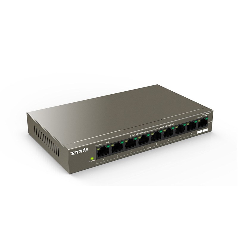  9 ports 10/Switche de bureau 100Mbps avec 8 ports PoE — Synapses Maroc