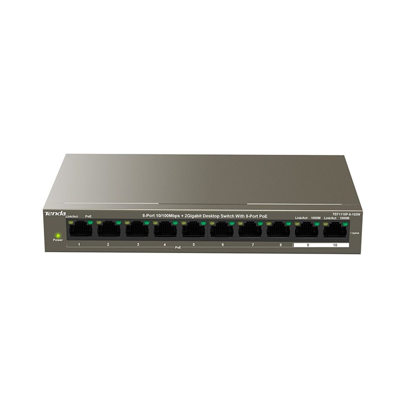  8-Ports10/100Mbps+2 Switch de bureau Gigabit 8-Ports PoE — Synapses Maroc