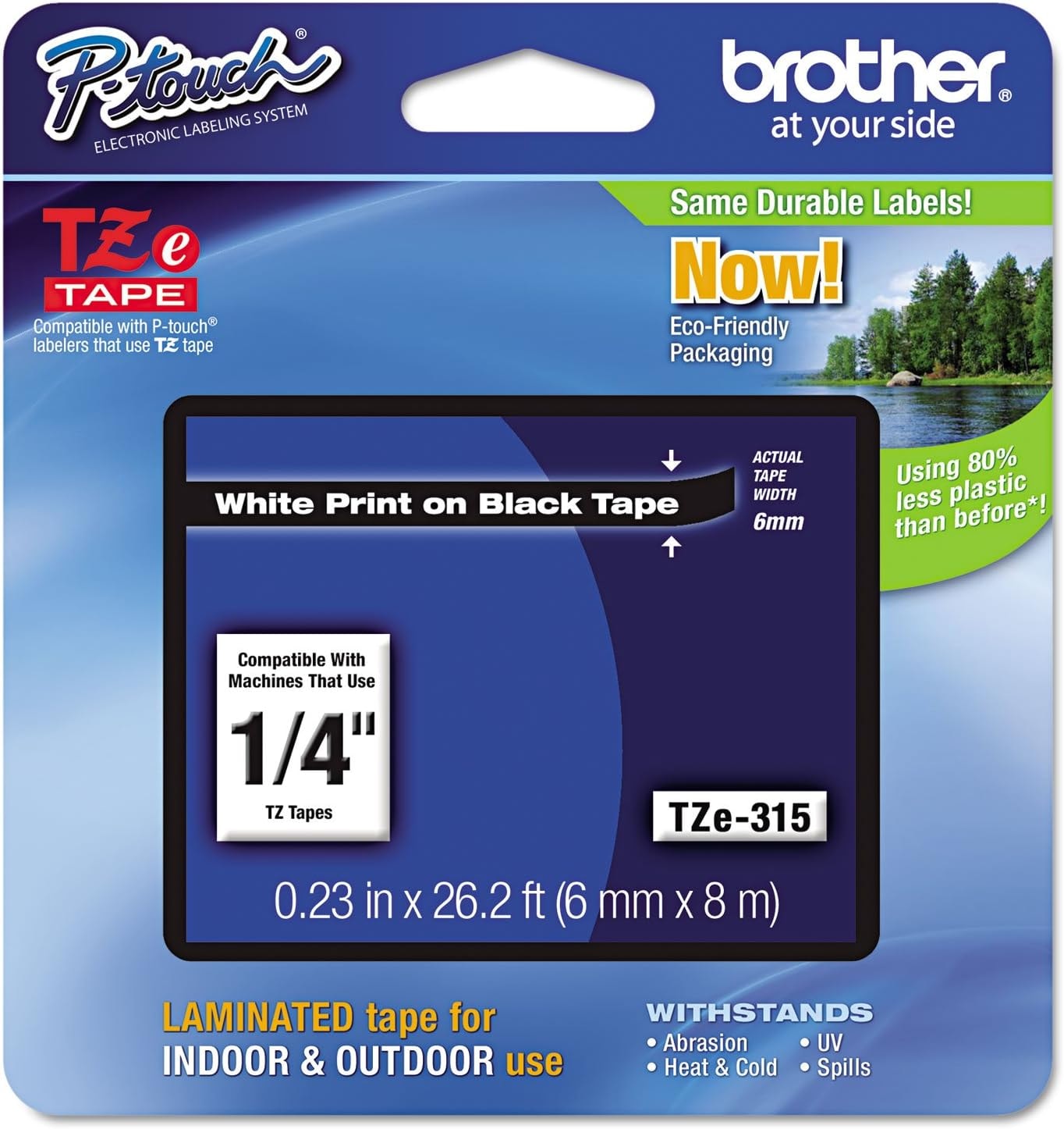 Brother BROTHER Ruban Blanc - Noir 6 mm — Synapses Maroc