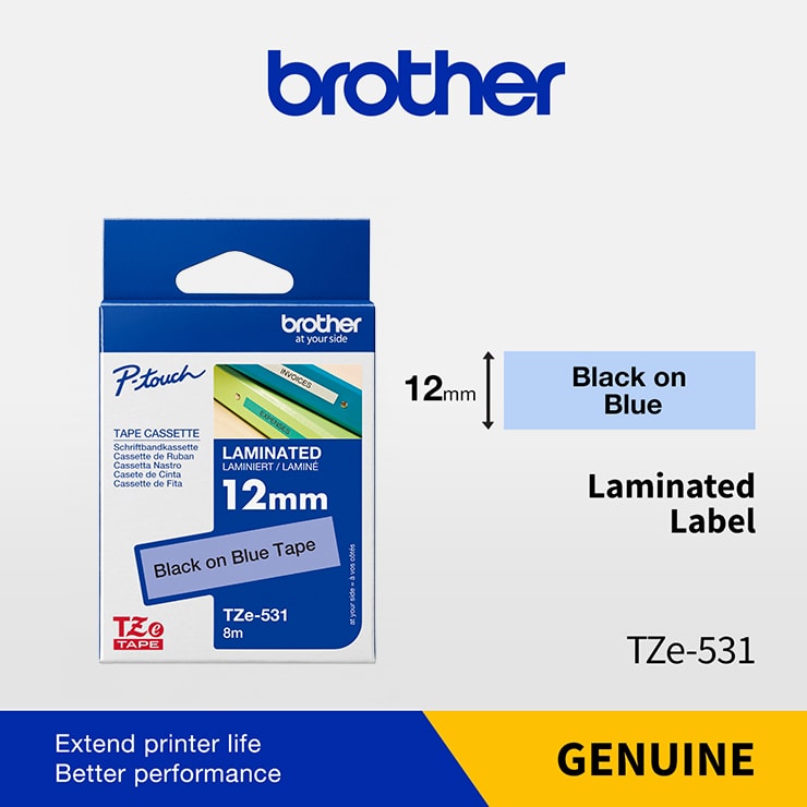 Brother BROTHER Ruban Noir - Bleu 12mm — Synapses Maroc